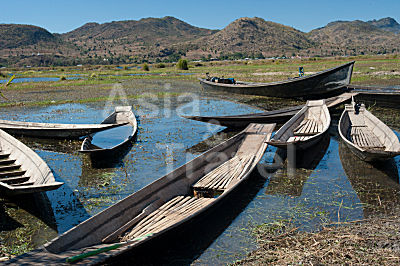 Boote am Inle See Myanmar