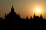 Bagan Sunset Tempel Shilouette Myanmar