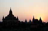 Bagan Sunset Tempel Silhouette Myanmar